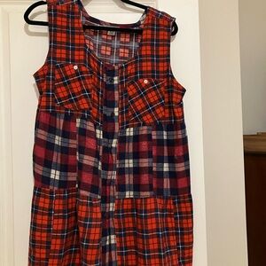 Urban Renewal Red and Blue Plaid Jumper